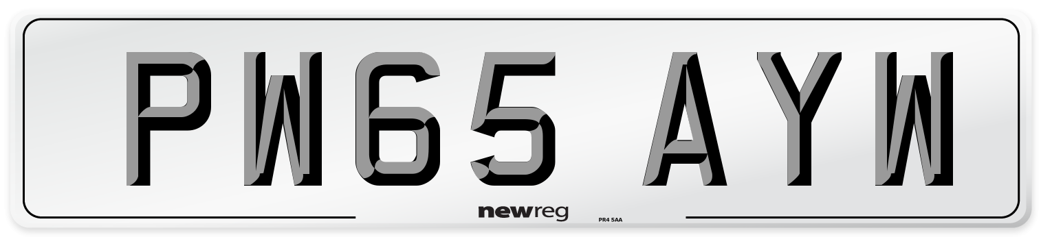 PW65 AYW Number Plate from New Reg